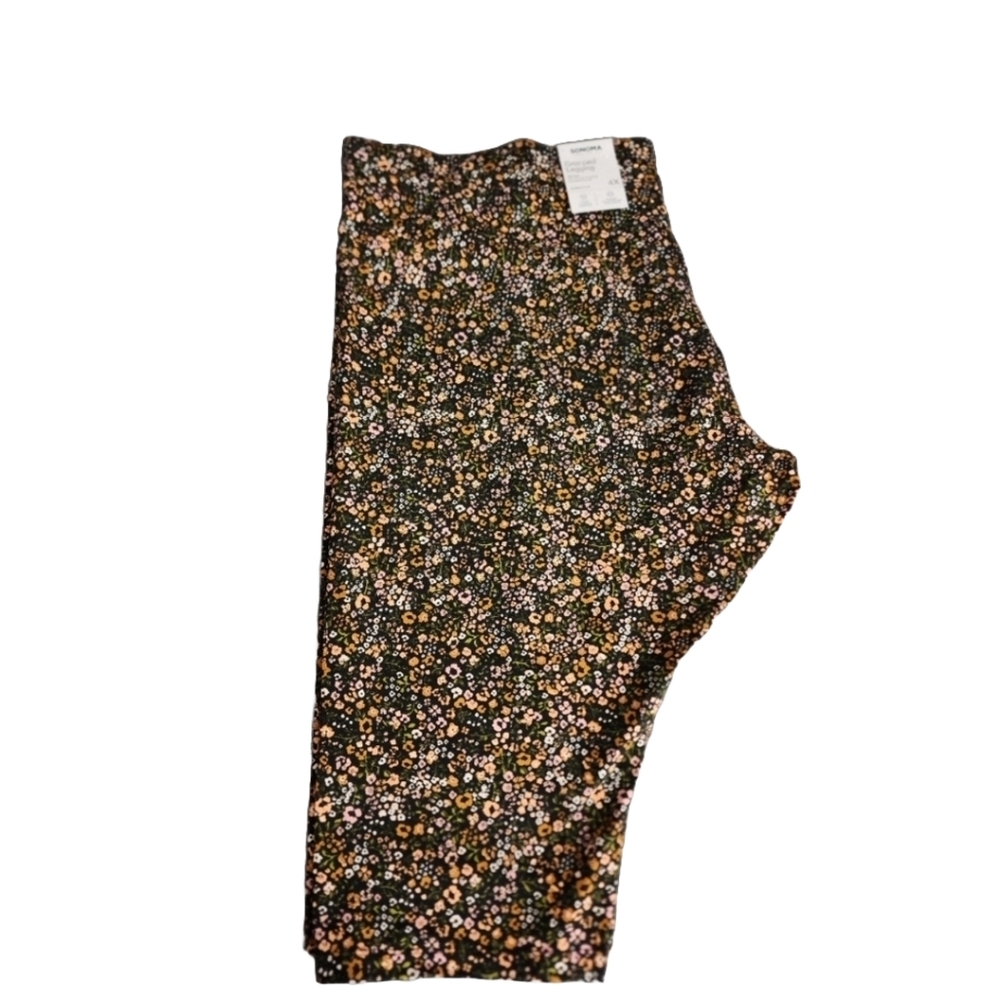 Sonoma womens plus cropped legging floral mid rise 3X 4X nwt
